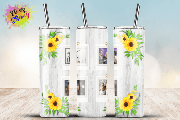4Sunflower Floral Wood Photo Frame 20oz
