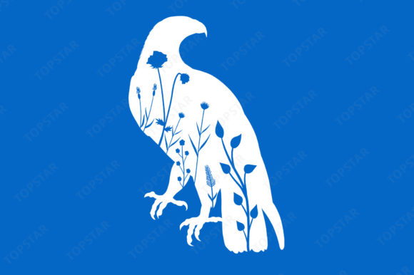 4th July Eagle Silhouette Floral Design