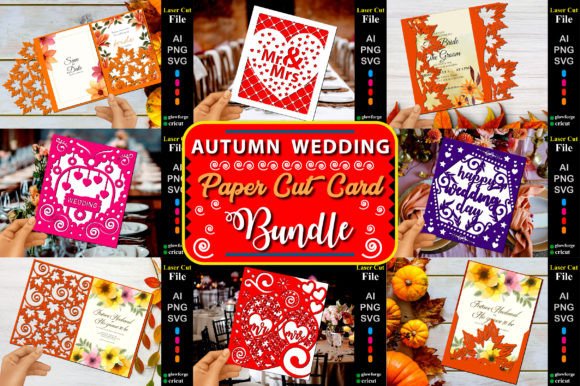 Autumn Wedding Paper Cut Card Bundle