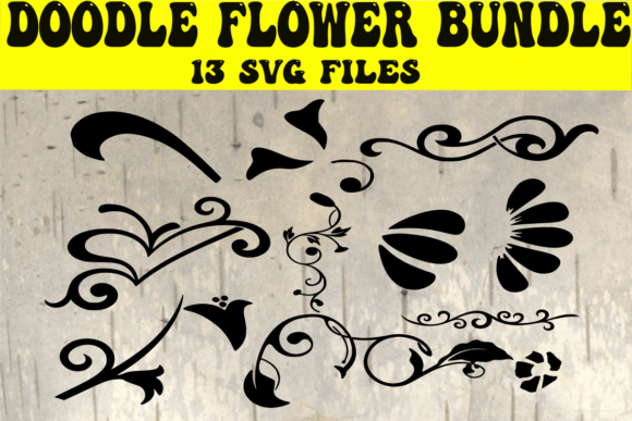 Christmas Doodle Flower SVG Bundle