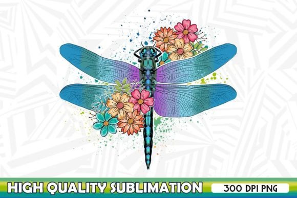 Dragonfly Floral Sublimation