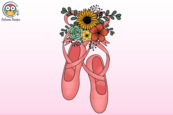 Floral Ballet Shoes Sublimation