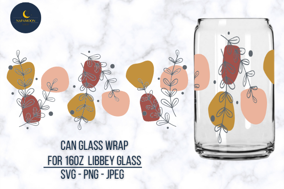 Floral Boho Wildflower Can Glass
