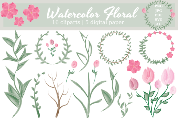 Floral - Cliparts Digital Paper