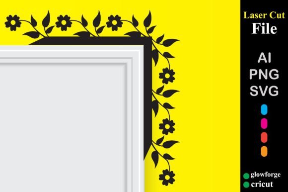 Floral Door Corner Laser Cut Templet