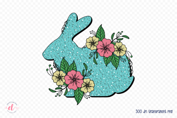 Floral Easter Bunny Sublimation Design