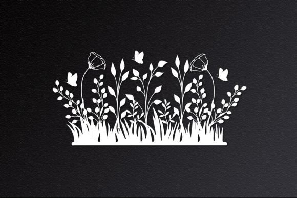 Floral Flower Garden with Butterfly