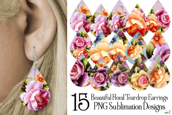 Floral Teardrop Earring Sublimation