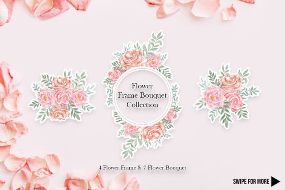 Flower Frame Bouquet Watercolor Clipart