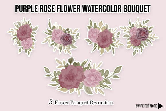 Flower Watercolor Bouquet Arrangement