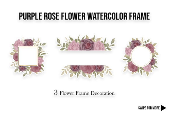 Flower Watercolor Frame Decoration Set