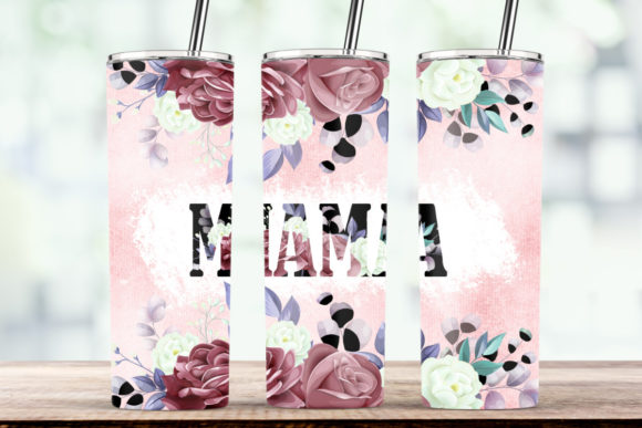 Folwers Watercolor Floral Mama Tumbler