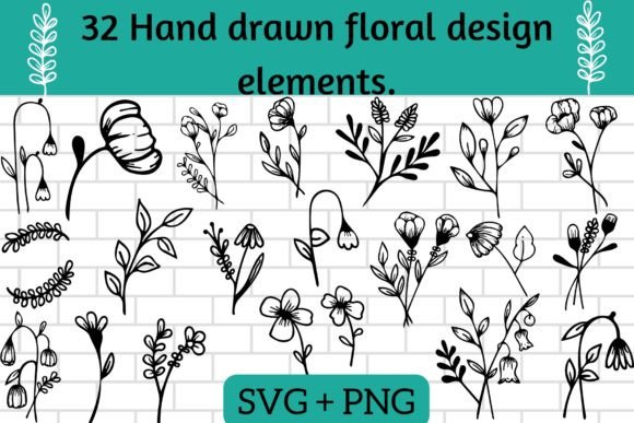 Hand Drawn Floral Elements