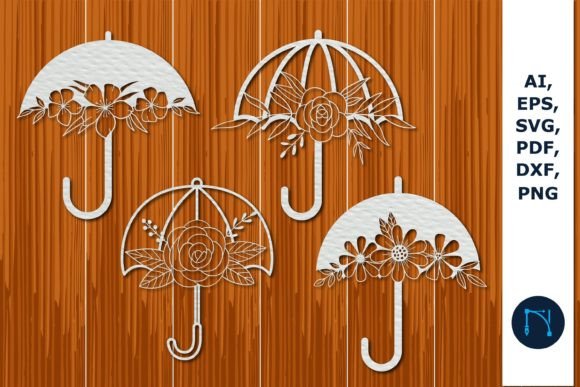 Paper Cut Umbrella with Floral Bundle