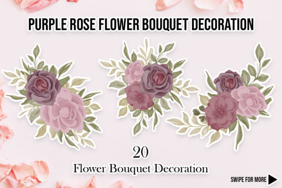 Purple Rose Flower Bouquet Arrangement