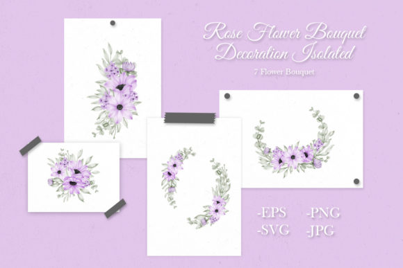 Rose Flower Bouquet Watercolor Clipart