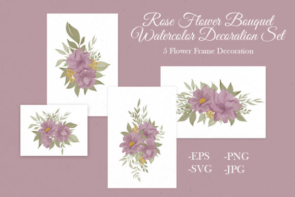 Rose Flower Watercolor Bouquet Clip Art